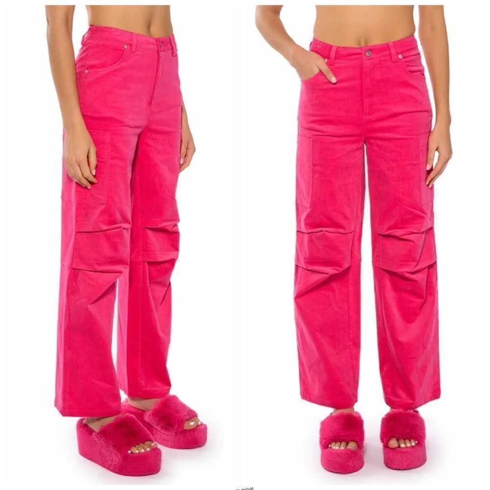 AKIRA Hot Pink Corduroy NOT A SECRET RELAXED Pants